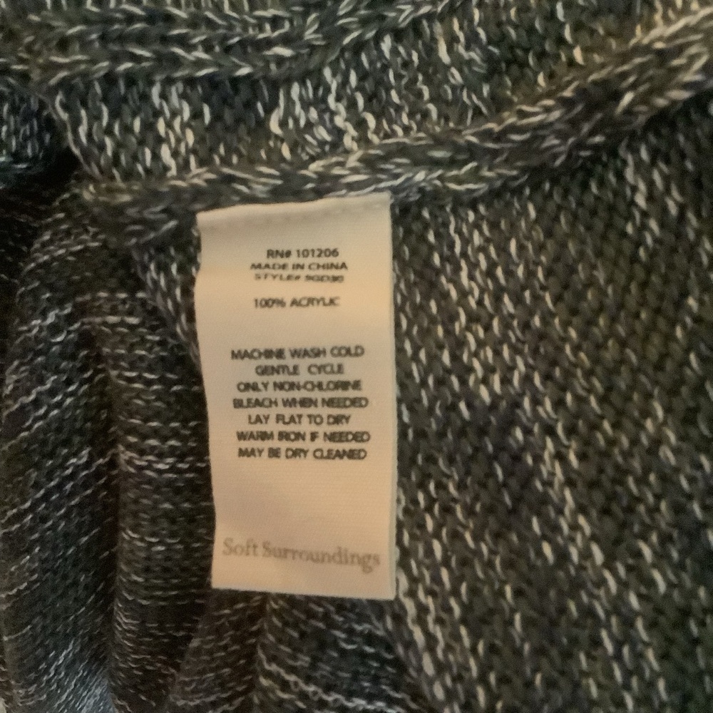 🖤 Soft Surroundings Heathered Gray Fringe Hem Sweater Dress- Plus Size 1X - Picture 11 of 11